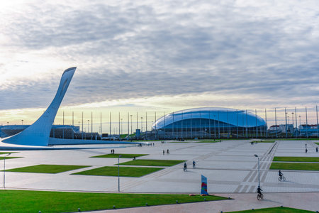 Russia, Sochi - January 16, 2016.  Park in Adler