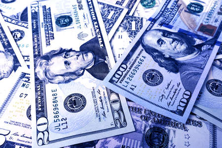 A stack of money. Background of money. dollars pile as background.の写真素材