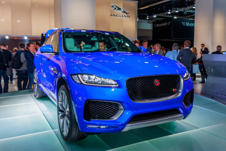 fRANKFURT, GERMANY - 23 SEPTEMBER, 2015:  Jaguar F-PACE - world premiere. Frankfurt international...