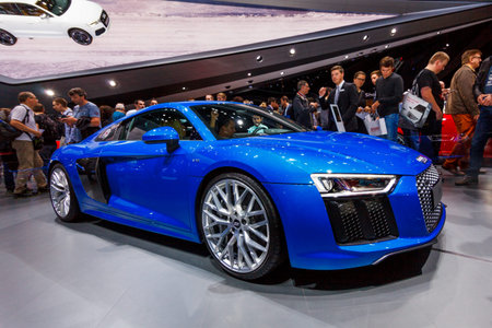 FRANKFURT - SEPTEMBER 22, 2015: Audi shown at the 66th IAA (Internationale Automobil Ausstellung) on...