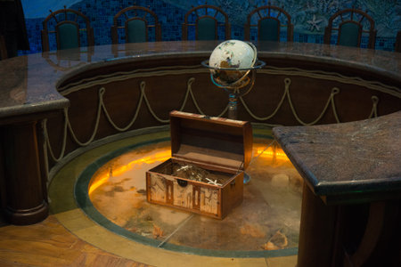 CRICOVA, MOLDOVA - JANUARY 03: Underground wine sampling hall on January 03, 2015. The wine cellars of Cricova is second largest wine cellar in Moldovaのeditorial素材