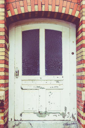 wooden door. front door. Vintage Retro Filterの写真素材