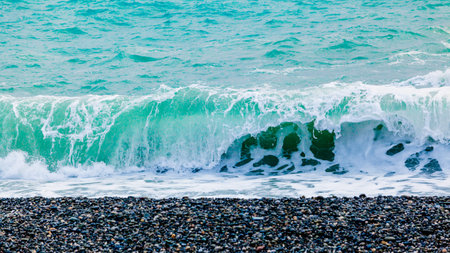 Beautiful sea wave.  ocean water backgroundの写真素材