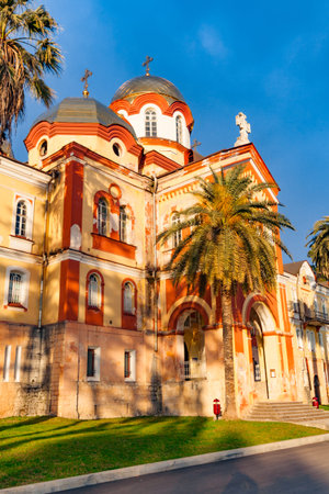 New Athos,Abkhazia. Monastery of St. Simon the Canaanite. The man's monastery. orthodox monasteryの写真素材
