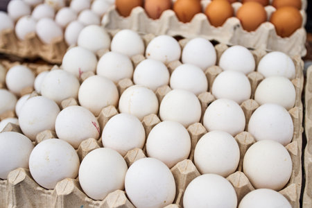 eggs market. fresh eggsの写真素材