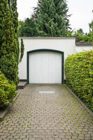 Garage Door. the facade of the garage doorsの写真素材