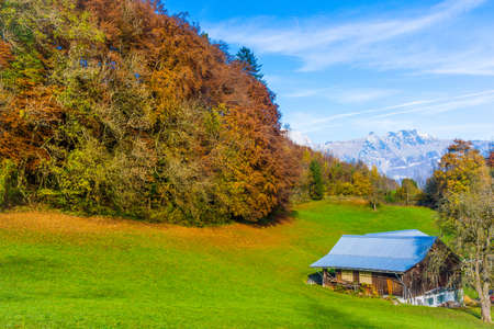 Beautiful small mountain hut. Switzerland,Europe.のeditorial素材