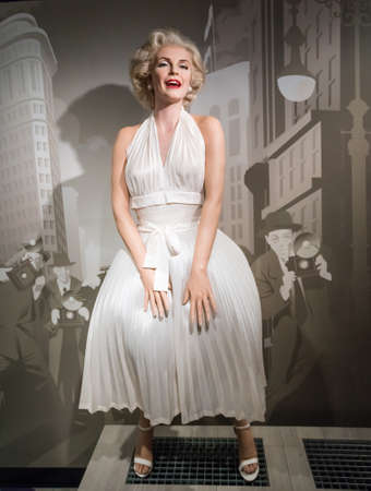 Amsterdam, Netherlands - September 05, 2017: Wax figure of Marilyn Monroe, american actress and model in Madame Tussauds Wax museum in Amsterdam, Netherlandsのeditorial素材