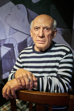 Amsterdam, Netherlands - September 05, 2017: Pablo Picasso, Spanish painter, sculptor, printmaker, Madame Tussauds wax museum in Amsterdamのeditorial素材