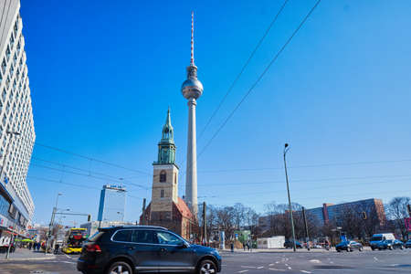 BERLIN, GERMANY - MARCH 03, 2015: Architecture of city center in Berlinのeditorial素材