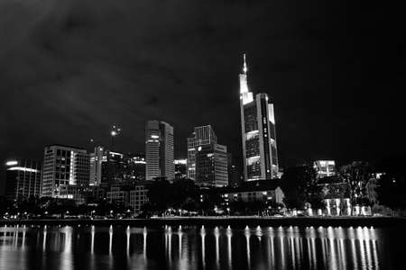 Frankfurt am Main at night, Germanyの写真素材