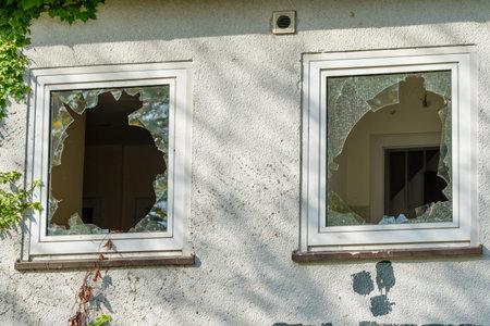 Broken window in the house