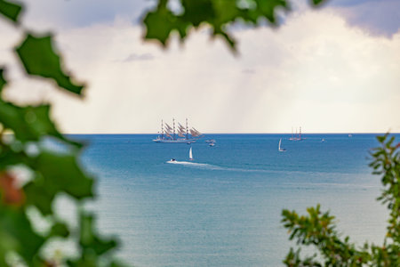 Beautiful sailing ship. old sailing ship