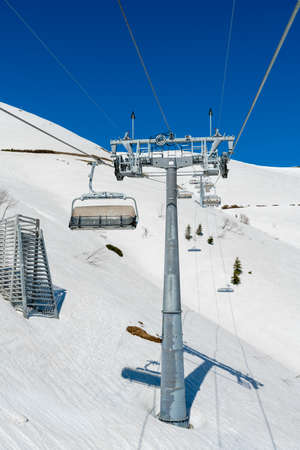 Sochi Krasnaya Polyana. The cable car up to Rosa Khutor, Sochi, Russiaの写真素材