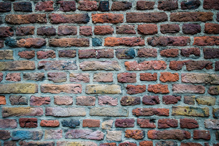  old red brick wall texture backgroundの写真素材