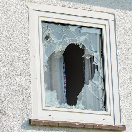Broken window in the house