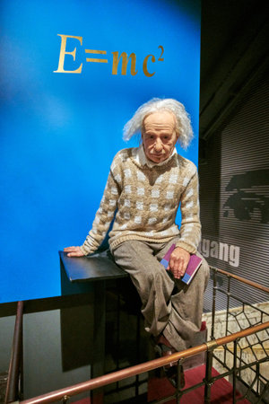 Amsterdam, Netherlands - September 05, 2017: Albert Einstein wax statue in Madame Tussauds museum  in Amsterdamのeditorial素材