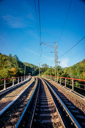 Railroad tracks. Classical railwayの写真素材