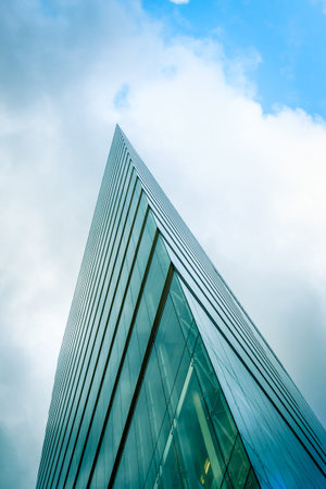 View of a modern glass skyscraper. modern office buildings
