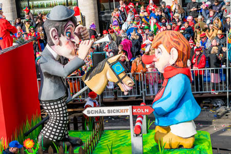 COLOGNE, GERMANY - FEBRUARY 12, 2018: Carnival parade on February 12, 2018 in Cologne,Germanyのeditorial素材
