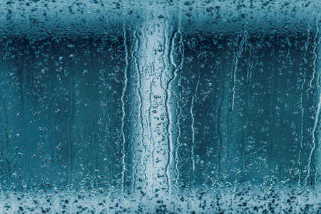 rain on glass. Rain drops on windowの写真素材