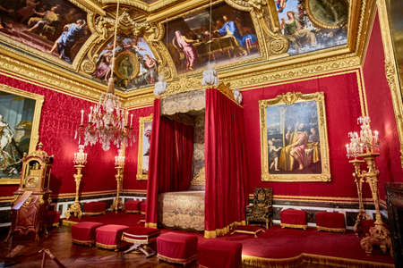 VERSAILLES, FRANCE - FEBRUARY 14, 2018: Interior of Chateau de Versailles (Palace of Versailles) near Paris. Versailles palace is in UNESCO World Heritage Site list since 1979                のeditorial素材