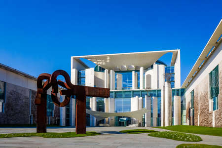 Berlin, Germany - MARCH 18, 2015: The Bundeskanzleramt (German Federal Chancellery), main seat and office of Chancellor Angela Merkelのeditorial素材