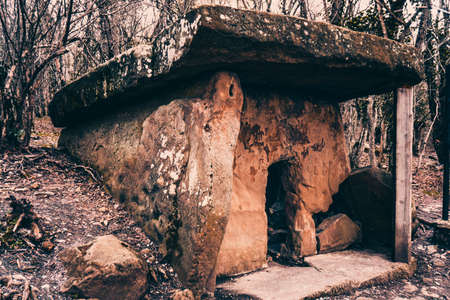Dolmen in the forest. Mysterious dolmenの写真素材