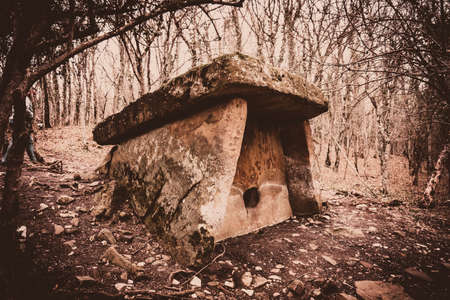 Dolmen in the forest. Mysterious dolmenの写真素材