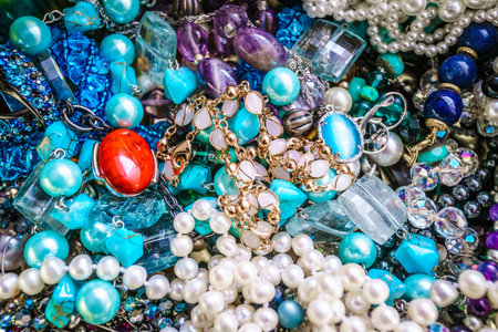 Treasure with old jewelleryの写真素材