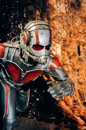 Amsterdam, Netherlands - September 5, 2017: Ant Man Scott Lang, Marvel section of the Madame Tussauds wax museum in Amsterdam. One of the popular touristic attractionsのeditorial素材
