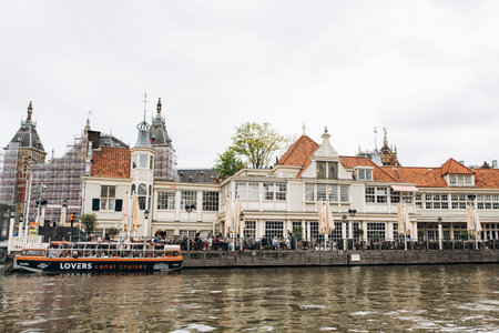 Amsterdam, Netherlands - September 5, 2017: Panorama of the city during the day.のeditorial素材