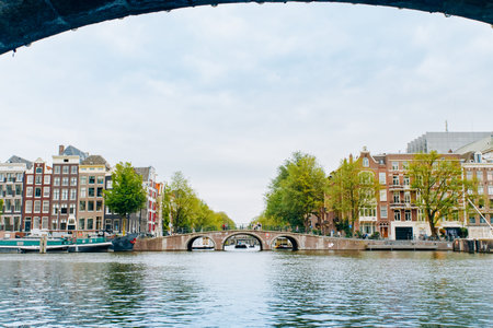 Amsterdam, Netherlands September 5, 2017 : Bridge over canal in Amsterdamのeditorial素材