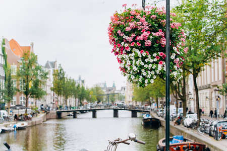 Amsterdam, Netherlands September 5, 2017 : Streets, canals and architecture of Amsterdam. Netherlandsのeditorial素材