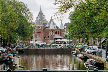Amsterdam, Netherlands September 5, 2017 : Streets, canals and architecture of Amsterdam. Netherlandsのeditorial素材