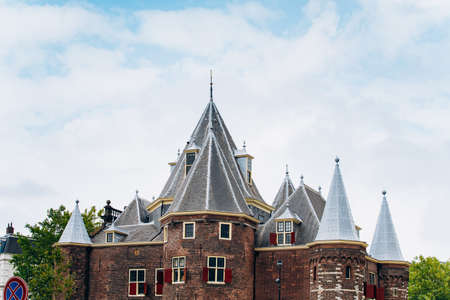 Amsterdam, Netherlands - September 5, 2017: De Waag building, castle on the Nieuwmarkt in Amsterdamのeditorial素材