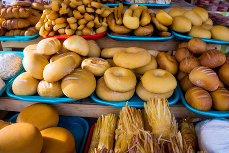 cheese for sale at a market in Sochi. Russia