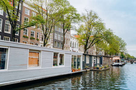 Floating house at Amsterdamの写真素材