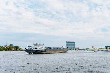 Panoramic view of Amsterdam from the boat