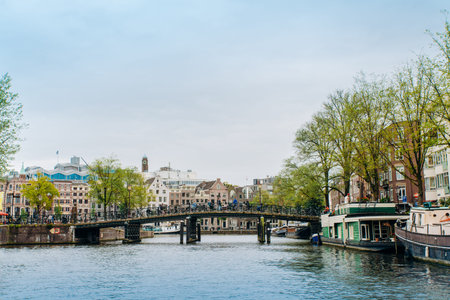 Amsterdam, Netherlands September 5, 2017: canals and rivers. City landscape. Tourist place. Sights.