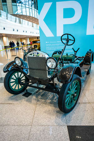 MOSCOW, RUSSIA - MAY 27, 2019: Ford model T  vintage cars at the free of charge exhibition at the Moscow Domodedovo Airportのeditorial素材