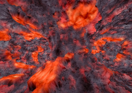Lava crack ground mud textured backgroundの写真素材