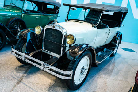 MOSCOW, RUSSIA - MAY 27, 2019: Dodge open touring built at year 1928 vintage car at the free of charge exhibition at the Moscow Domodedovo Airportのeditorial素材