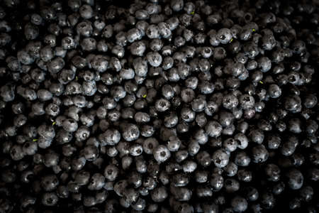 Fresh raw blueberries as background, top viewの写真素材