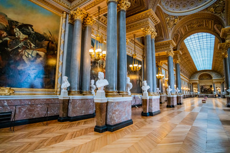 VERSAILLES, FRANCE - February 14, 2018 :The Battle Gallery in the southern wing of Palace of...