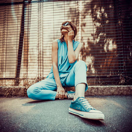 Young modern woman.  Pretty teenage girlの写真素材