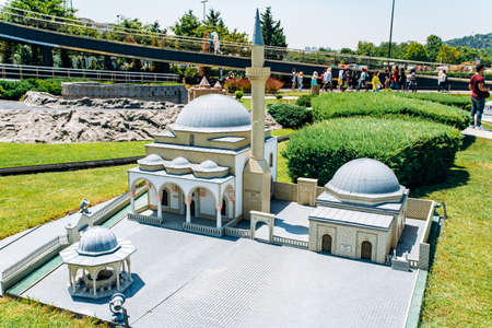 Istanbul, Turkey - July 12, 2017: A Copy Of the tomp of Veysel Karani and Mosque in Park Miniaturkのeditorial素材
