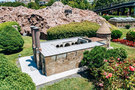 Istanbul, Turkey - July 12, 2017: A Copy Of the Twin Minaret Medrese in Miniaturk Park in Istanbulのeditorial素材