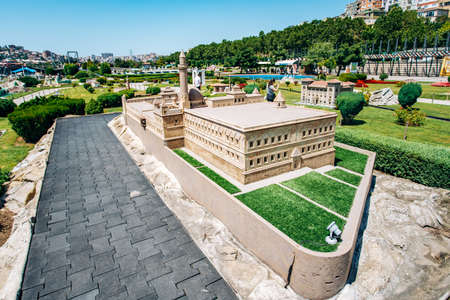 Istanbul, Turkey-July 12, 2017: exact copy Ishak Pasa palace in miniaturk Parkのeditorial素材
