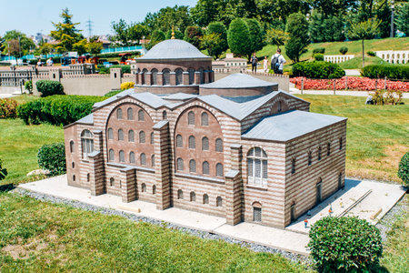 Istanbul, Turkey-July 12, 2017: reduced replica of the Haghia Irini. Miniaturk Park is located in...